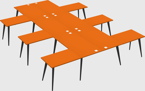 Shared l-shaped office desk system