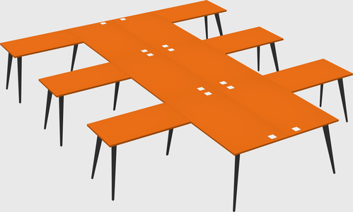 Shared l-shaped office desk system