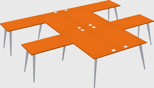 Shared l-shaped office desk system