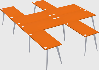 Shared l-shaped office desk system