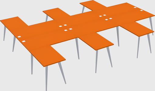 Shared l-shaped office desk system