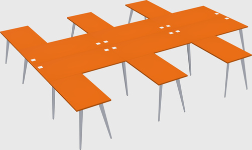 Shared l-shaped office desk system
