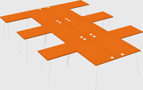 Shared l-shaped office desk system