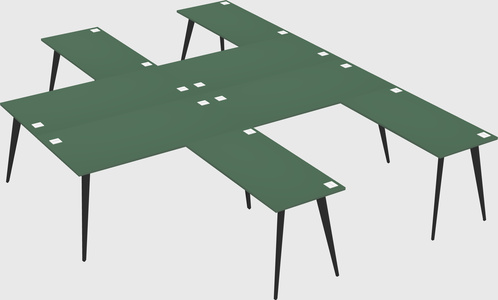 Shared l-shaped office desk system