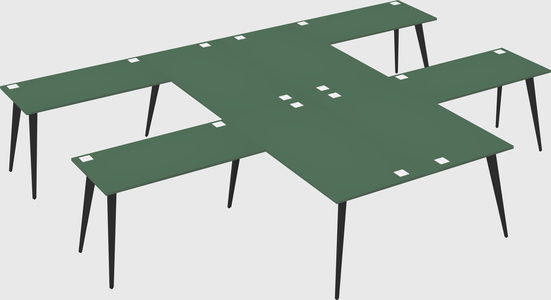 Shared l-shaped office desk system