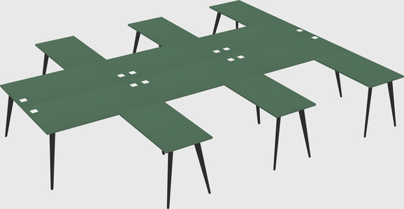 Shared l-shaped office desk system