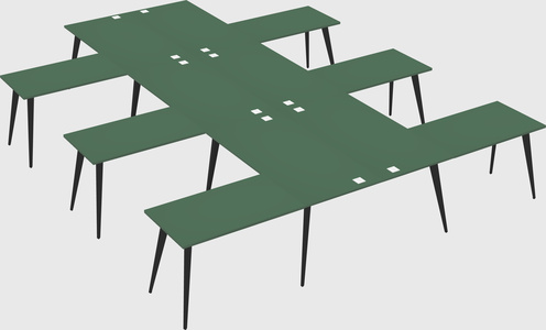 Shared l-shaped office desk system