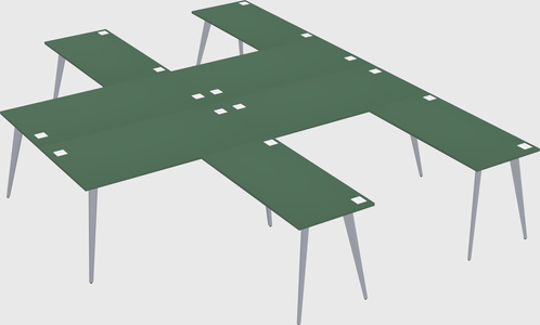 Shared l-shaped office desk system