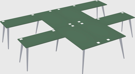 Shared l-shaped office desk system