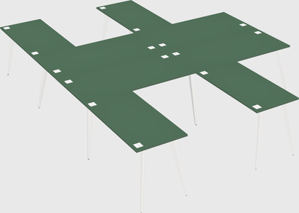 Shared l-shaped office desk system