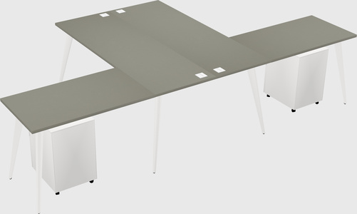 Shared l-shaped office desk system