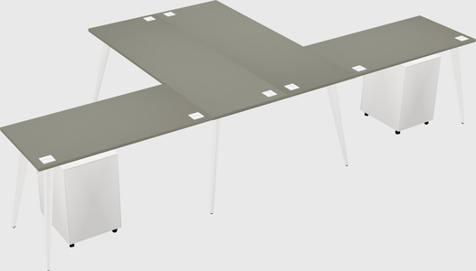 Shared l-shaped office desk system