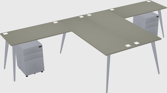 Shared l-shaped office desk system