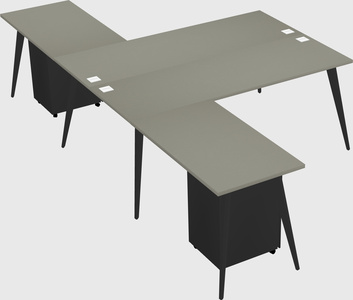 Shared l-shaped office desk system