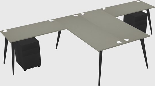 Shared l-shaped office desk system