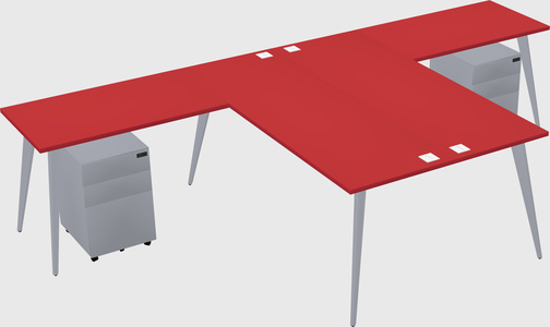 Shared l-shaped office desk system