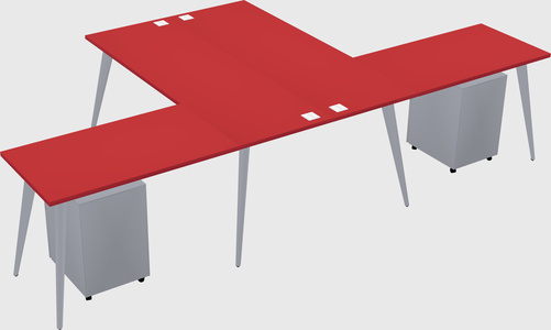 Shared l-shaped office desk system