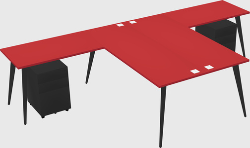 Shared l-shaped office desk system