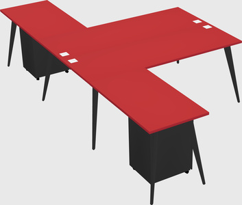 Shared l-shaped office desk system