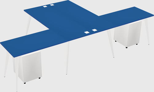 Shared l-shaped office desk system