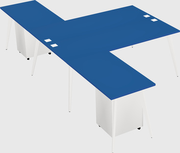 Shared l-shaped office desk system