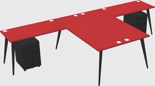 Shared l-shaped office desk system