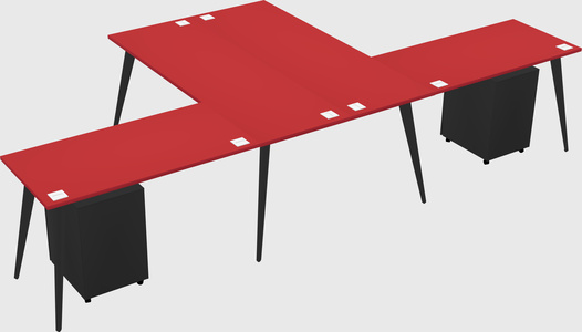 Shared l-shaped office desk system
