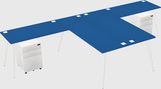 Shared l-shaped office desk system