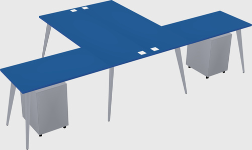 Shared l-shaped office desk system