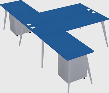 Shared l-shaped office desk system