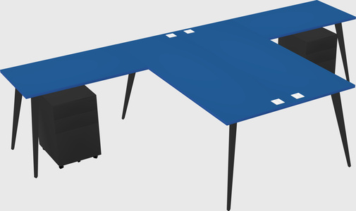 Shared l-shaped office desk system