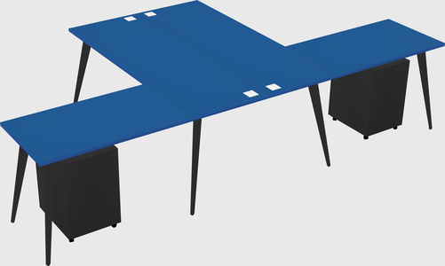 Shared l-shaped office desk system