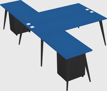 Shared l-shaped office desk system
