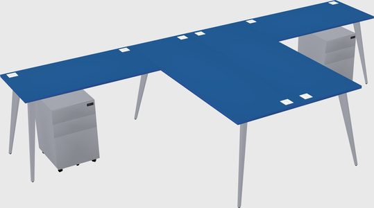 Shared l-shaped office desk system