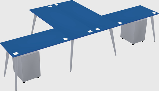 Shared l-shaped office desk system