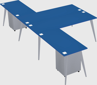 Shared l-shaped office desk system
