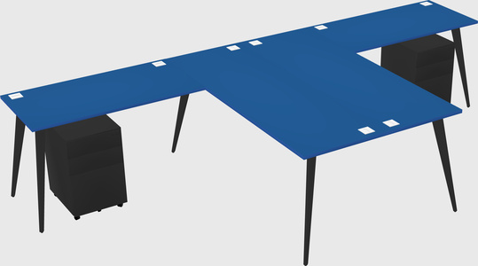 Shared l-shaped office desk system