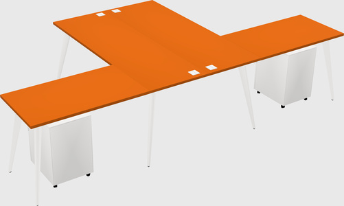 Shared l-shaped office desk system