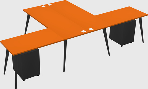Shared l-shaped office desk system
