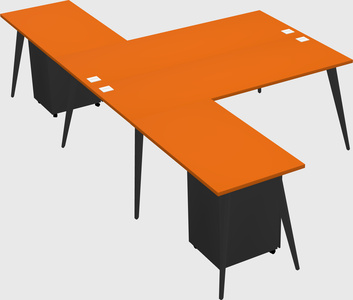 Shared l-shaped office desk system