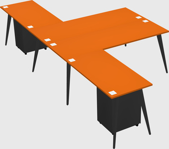 Shared l-shaped office desk system