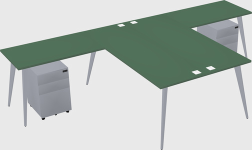 Shared l-shaped office desk system