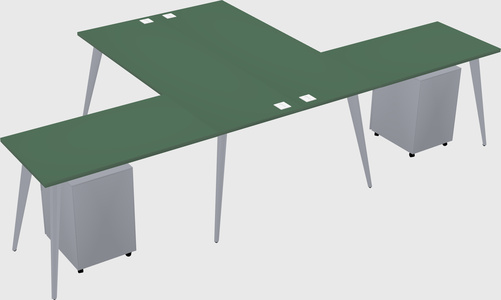 Shared l-shaped office desk system