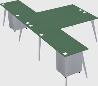Shared l-shaped office desk system