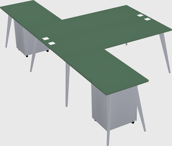 Shared l-shaped office desk system
