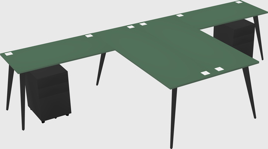 Shared l-shaped office desk system