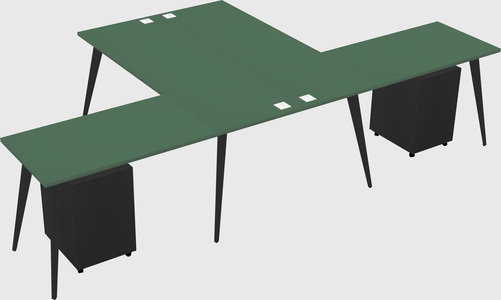 Shared l-shaped office desk system