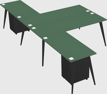 Shared l-shaped office desk system