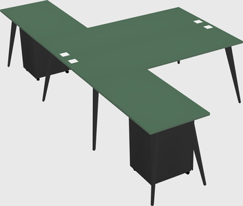 Shared l-shaped office desk system