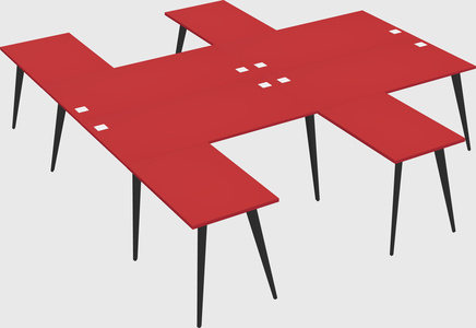 Shared l-shaped office desk system